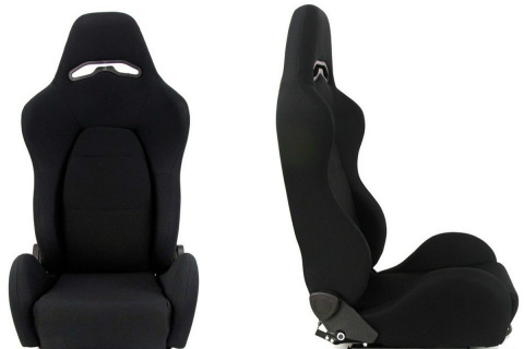 Fotel sportowy Drago black materiał