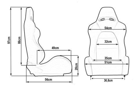 Fotel sportowy Drago red materiał