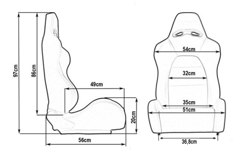 Fotel sportowy Drago blue materiał