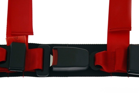 Pasy sportowe 4 punktowe Monza red E4