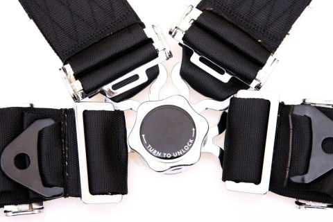 Pasy sportowe 4 punktowe Runner 3" black