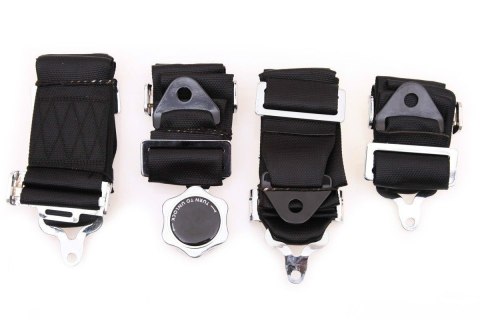 Pasy sportowe 4 punktowe Runner 3" black