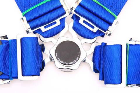 Pasy sportowe 4 punktowe Runner 3" blue