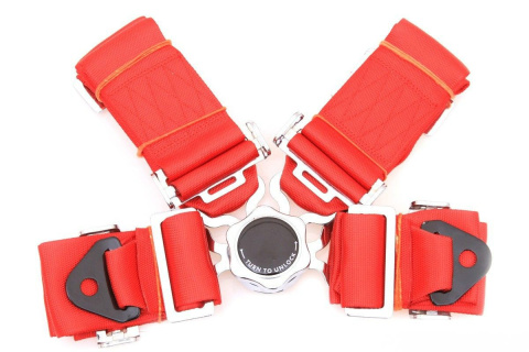 Pasy sportowe 4 punktowe Runner 3" red