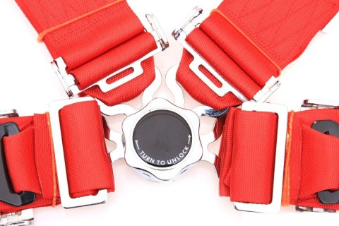 Pasy sportowe 4 punktowe Runner 3" red