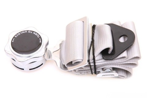 Pasy sportowe 4 punktowe Runner 3" silver