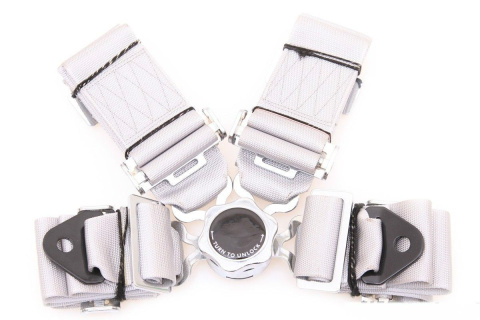 Pasy sportowe 4 punktowe Runner 3" silver