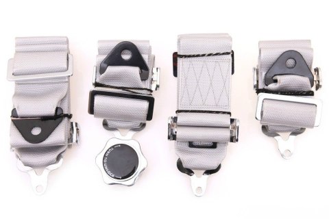 Pasy sportowe 4 punktowe Runner 3" silver