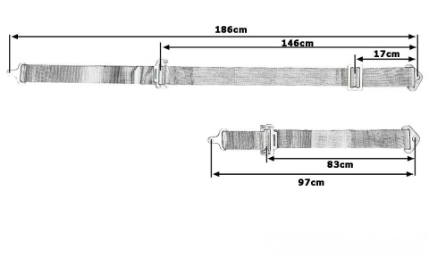 Pasy sportowe 4 punktowe 2" Quick black