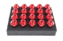 Nakrętki JBR 50mm M12 x 1.5 red FORD / HONDA / MAZDA / MITSUBISHI / TOYOTA / LEXUS / VOLVO