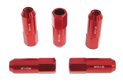 Nakrętki JBR 60mm M12 x 1.5 red FORD / HONDA / MAZDA / MITSUBISHI / TOYOTA / LEXUS / VOLVO