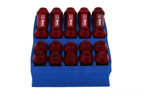 Nakrętki kute D1Spec 12 x 1.25 red aluminium