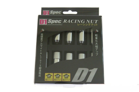 Nakrętki kute D1Spec HEX 1.25 silver aluminium