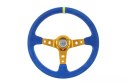 Kierownica zamszowa ProRacing 350mm offset 80mm blue