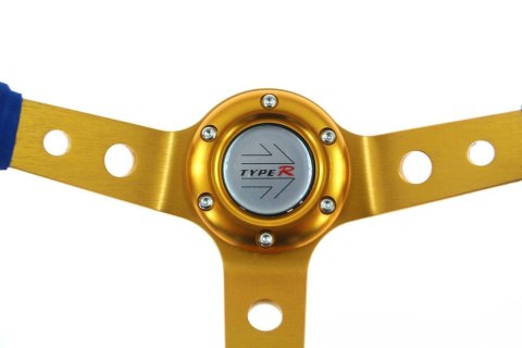 Kierownica zamszowa ProRacing 350mm offset 80mm blue