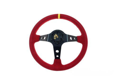 Kierownica zamszowa ProRacing 350mm offset 80mm red