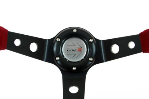 Kierownica zamszowa ProRacing 350mm offset 80mm red