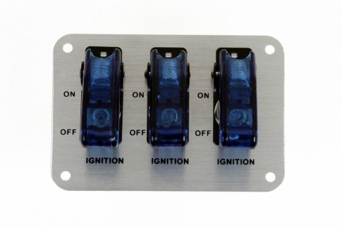 Włącznik potrójny rajdowy LED blue