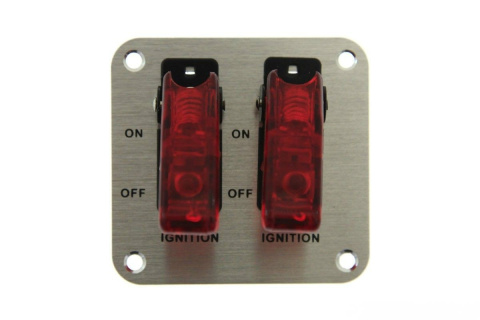 Włącznik podwójny rajdowy LED red