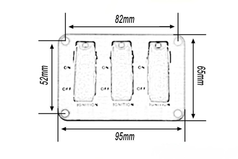 Włącznik potrójny rajdowy LED red
