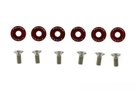 Śrubki JDM PASSWORD FENDER WASHER 8mm red 6 szt.