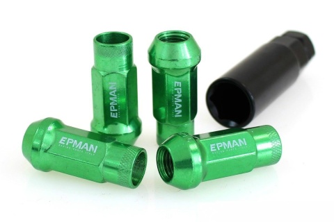 Nakrętki EPMAN JDM M12 x 1.25 green Stalowe