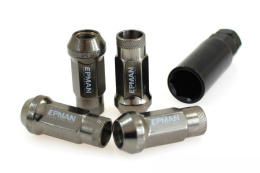 Nakrętki EPMAN JDM M12 x 1.5 titanium Stalowe