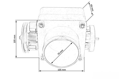 Przepustnica TurboWorks uniwersalna 70mm