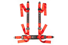 Pasy sportowe 4 punktowe Racing homologacja E red