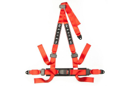 Pasy sportowe 3 punktowe Racing homologacja E red