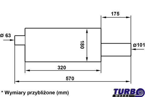 Tłumik TurboWorks Fi 100mm 2,5"