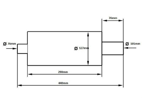 Tłumik TurboWorks Fi 100mm 3''