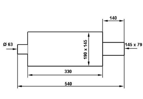 Tłumik TurboWorks OWAL Fi 145x79mm 2,5"