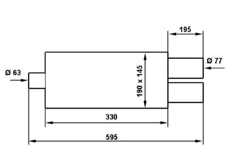 Tłumik TurboWorks Fi 2x77mm 2,5"