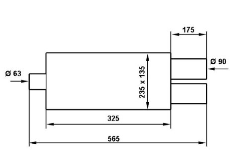 Tłumik TurboWorks Fi 2x90mm 2,5"