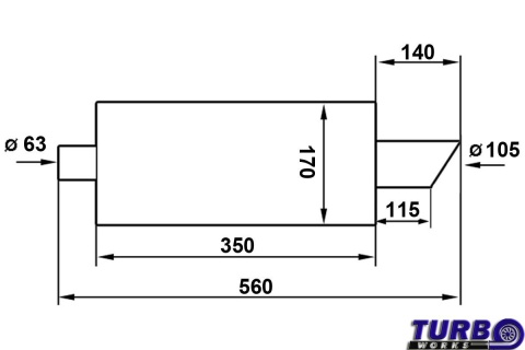 Tłumik TurboWorks Fi 105mm 2,5" Q4