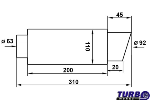 Tłumik TurboWorks Fi 90mm 2,5"