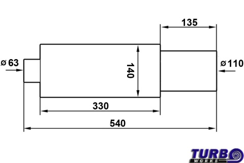 Tłumik TurboWorks Fi 110mm 2,5"