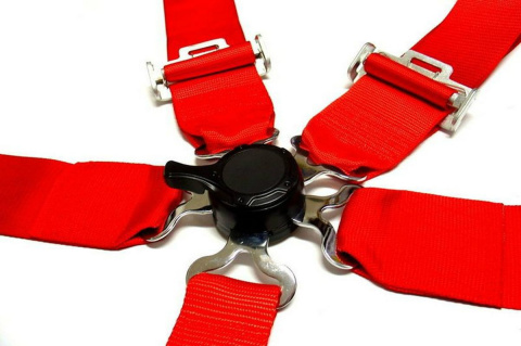 Pasy sportowe 5 punktowe 3" Jacky Auto Sport red