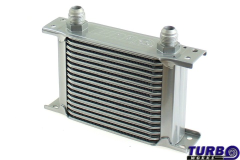 Chłodnica oleju TurboWorks Slim Line 16-rzędowa 140x125x50 AN8 silver
