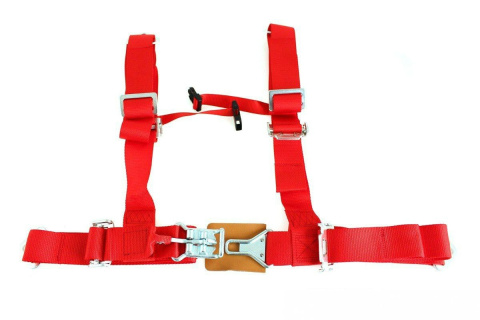 Pasy sportowe 4 punktowe 2" DTM red
