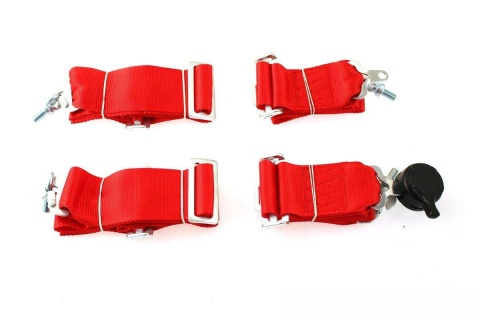 Pasy sportowe 4 punktowe 3" Quick red