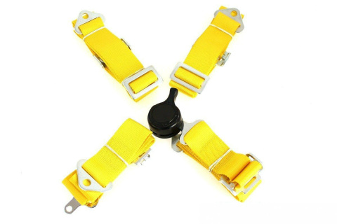 Pasy sportowe 4 punktowe 2" Quick yellow