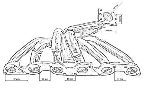 Kolektor wydechowy NISSAN Skyline R32 R33 R34 RD26DETT