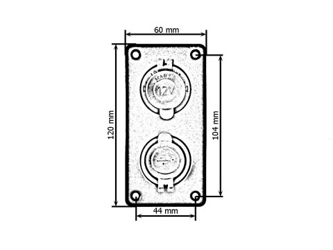 Panel podwójny USB (3.1A) + gniazdo 12V