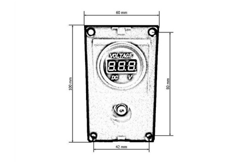 Panel woltomierz + bezpiecznik automatyczny 5A