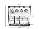 Panel przełączników 12/24V ON-OFF x 4 + bezpieczniki 2 x 5A, 10A, 15A IP68