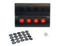 Panel przełączników 12/24V ON-OFF x 4 + bezpieczniki 2 x 5A, 10A, 15A LED IP68