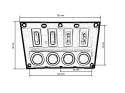 Panel przełączników 12/24V ON-OFF x 4 + bezpieczniki 2 x 5A, 10A, 15A LED IP68