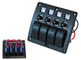 Panel przełączników ON-OFF x 4 + bezpiecznik automatyczny 2 x 5A, 10A, 15A
